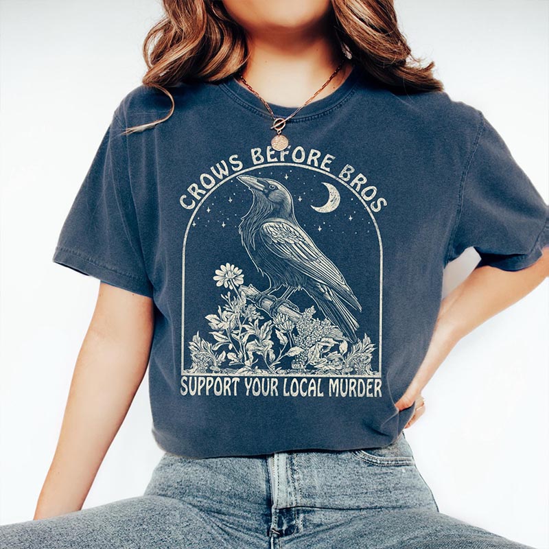 Funny Crows Before Bros Shirt, Dark Academia T-Shirt