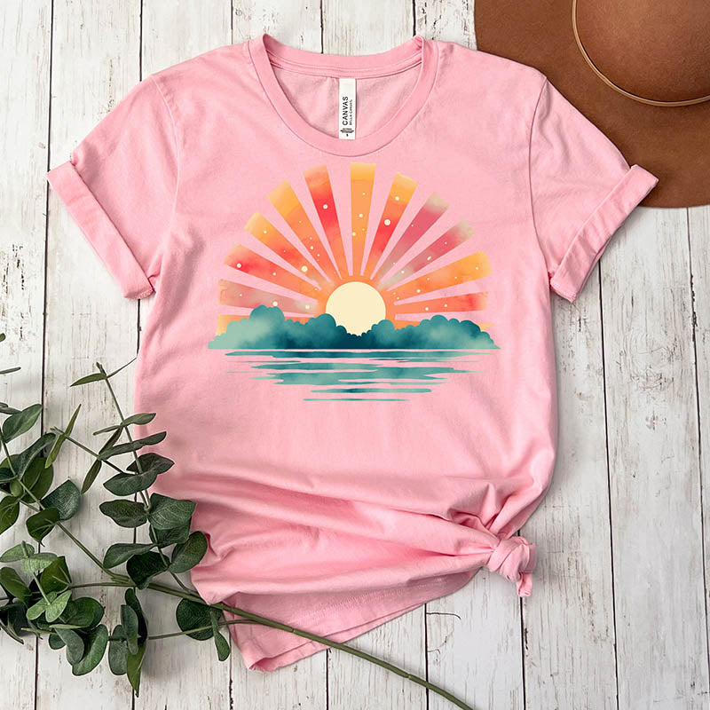 Sunset Rays Wavy T-Shirt