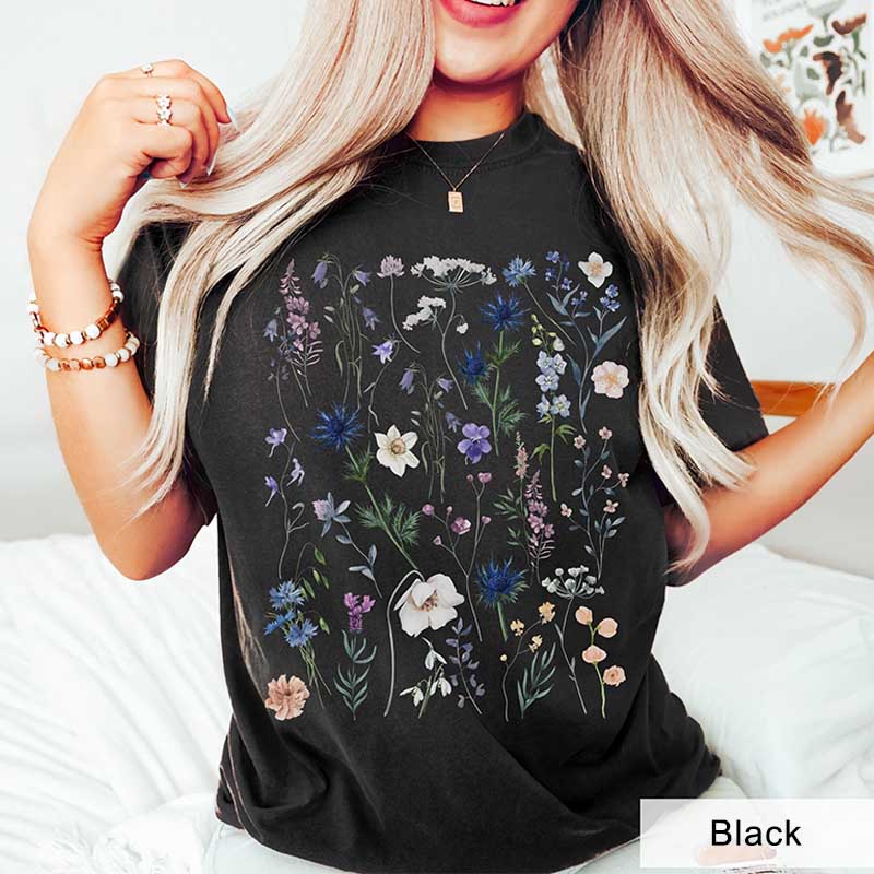 Comfort Colors Botanical WildFlowers Wildlife T-Shirt