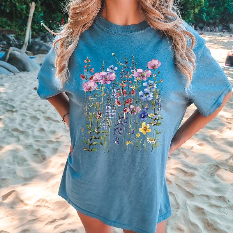 Comfort Colors Boho Flower Bouquet T-Shirt
