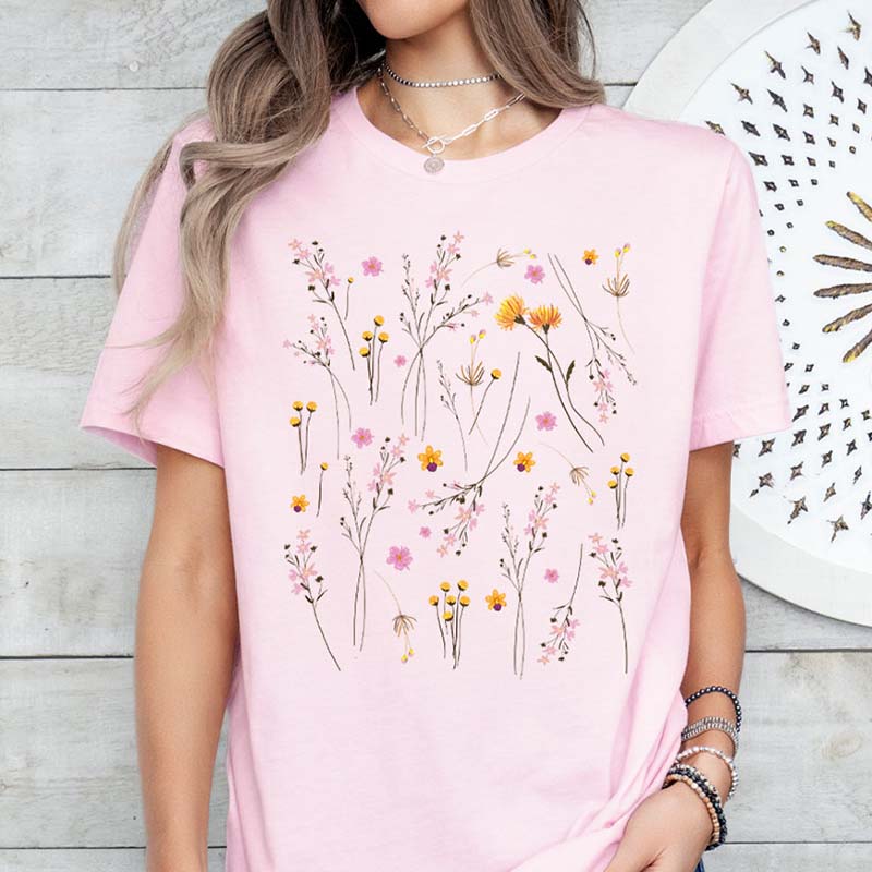 Pressed Flowers Summer Inspirational T-Shirt