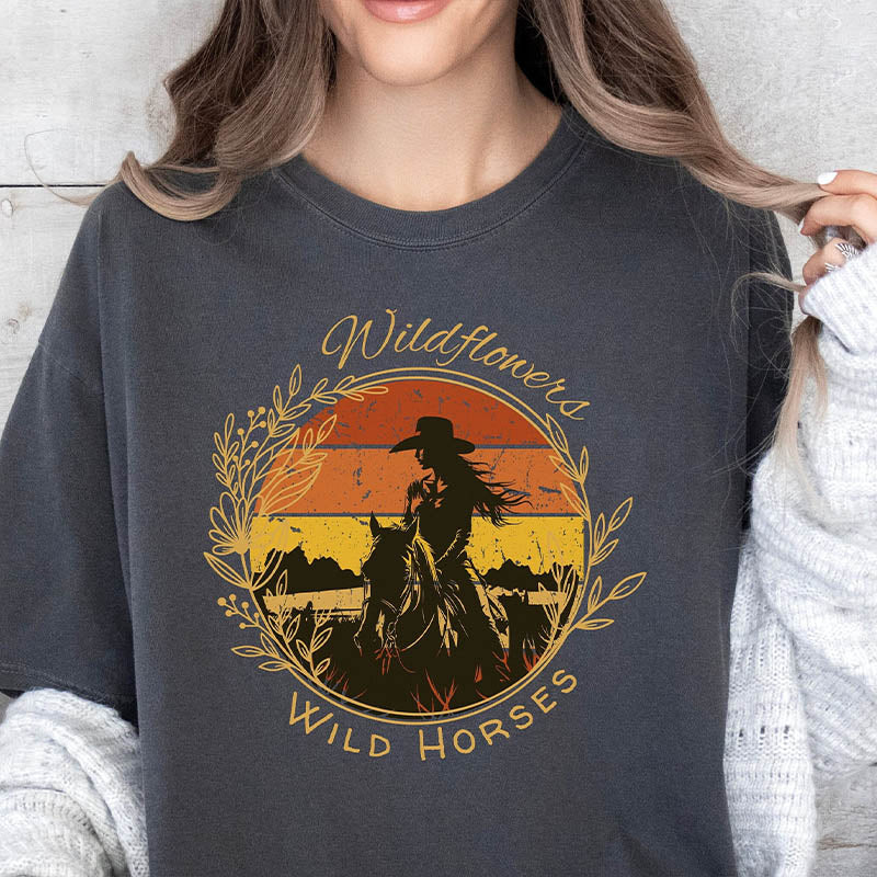 Wildflowers and Wild Horses Lover T-Shirt