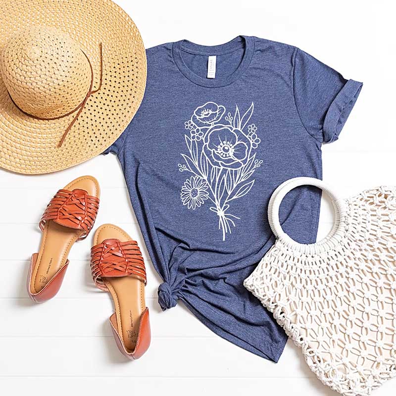 Botanical Flower Gift for Her Mothe T-Shirt