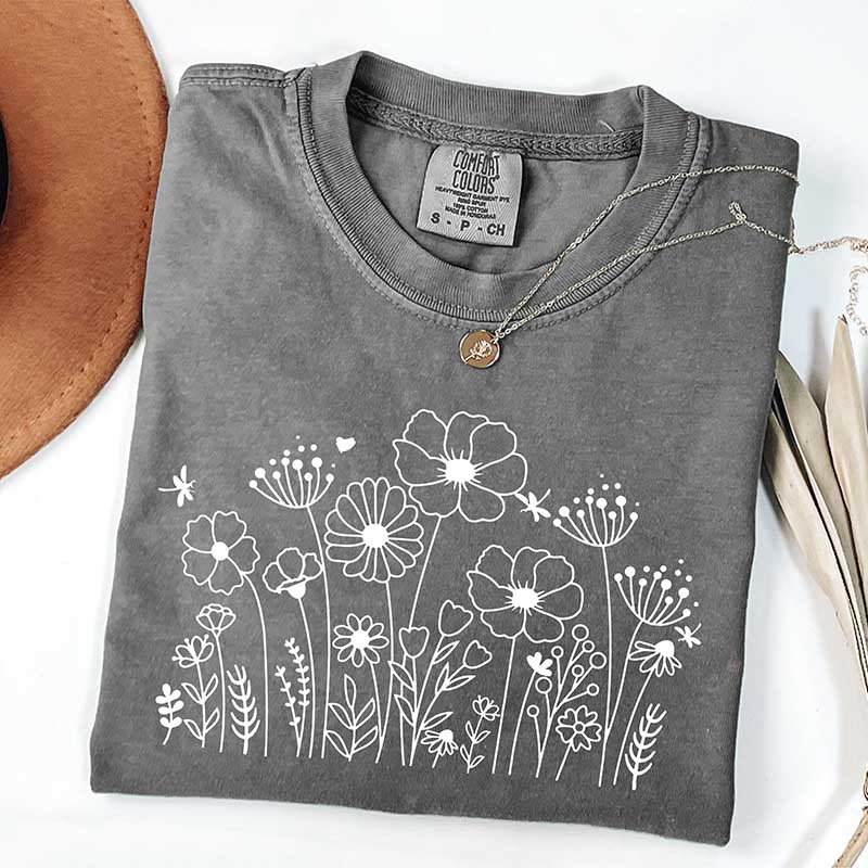 Comfort Colors Wildflower Retro Flower T-Shirt