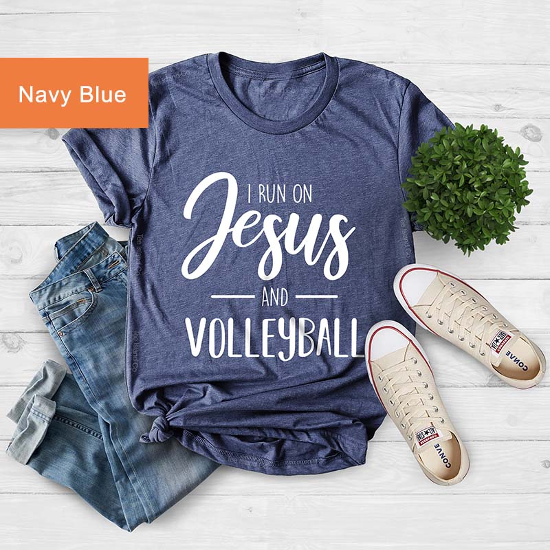 I Run On Jesus & Volleyball T-Shirt
