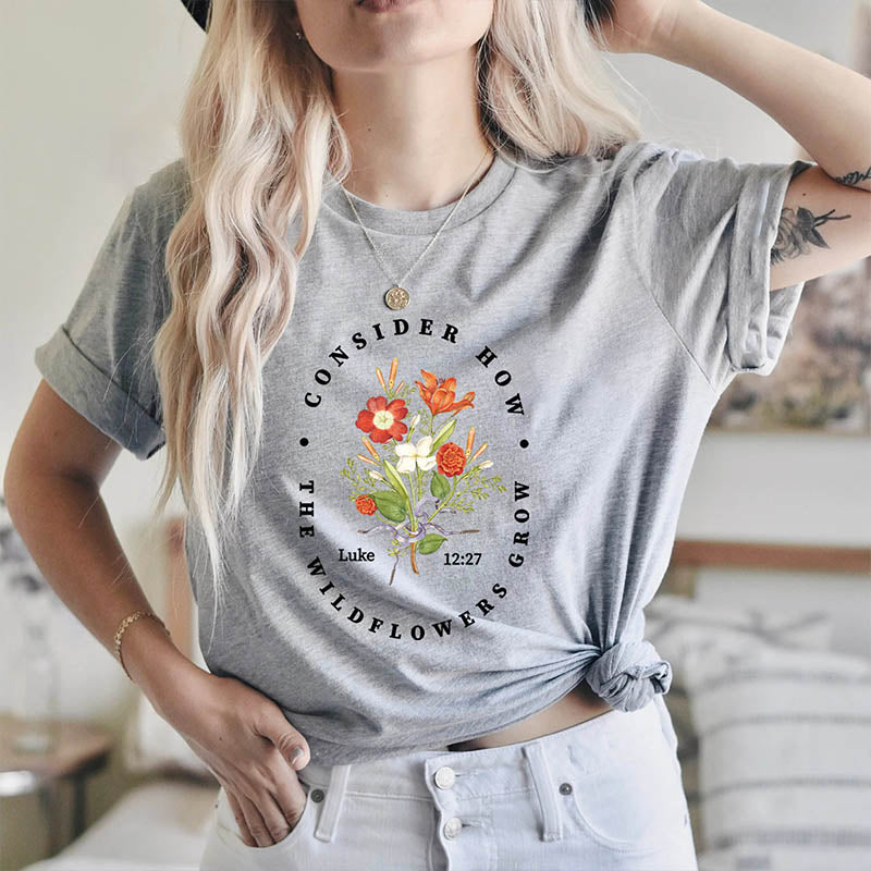 Bible Verse Wildflower Christian T-Shirt