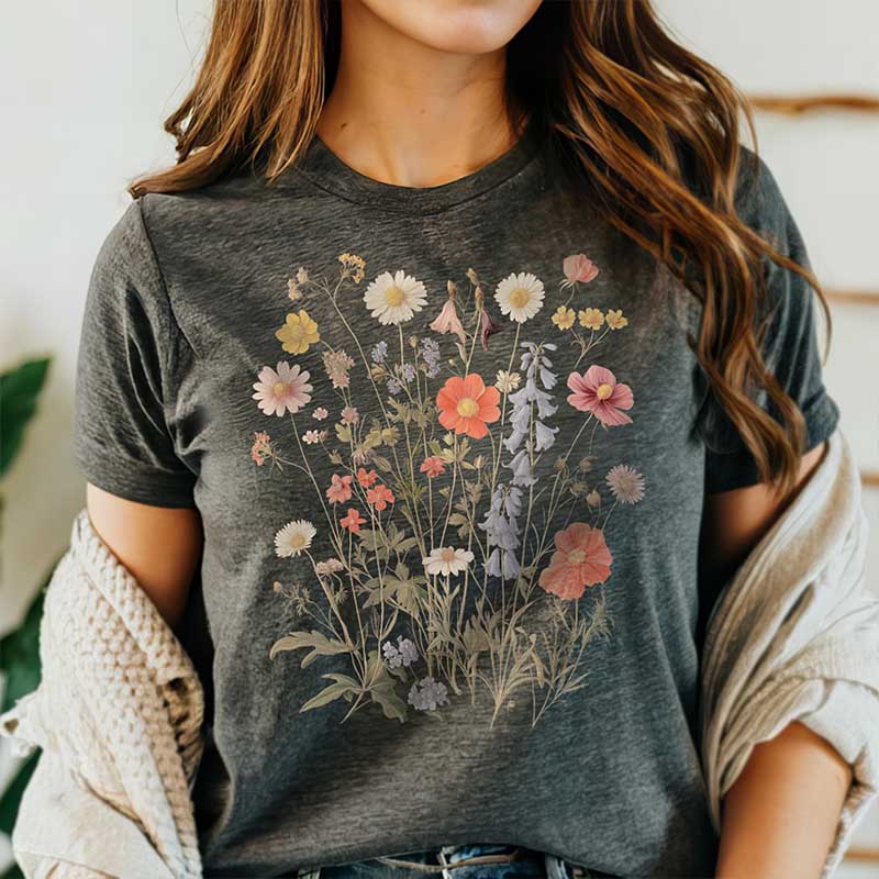 Vintage Botanical British Wildflower T-Shirt