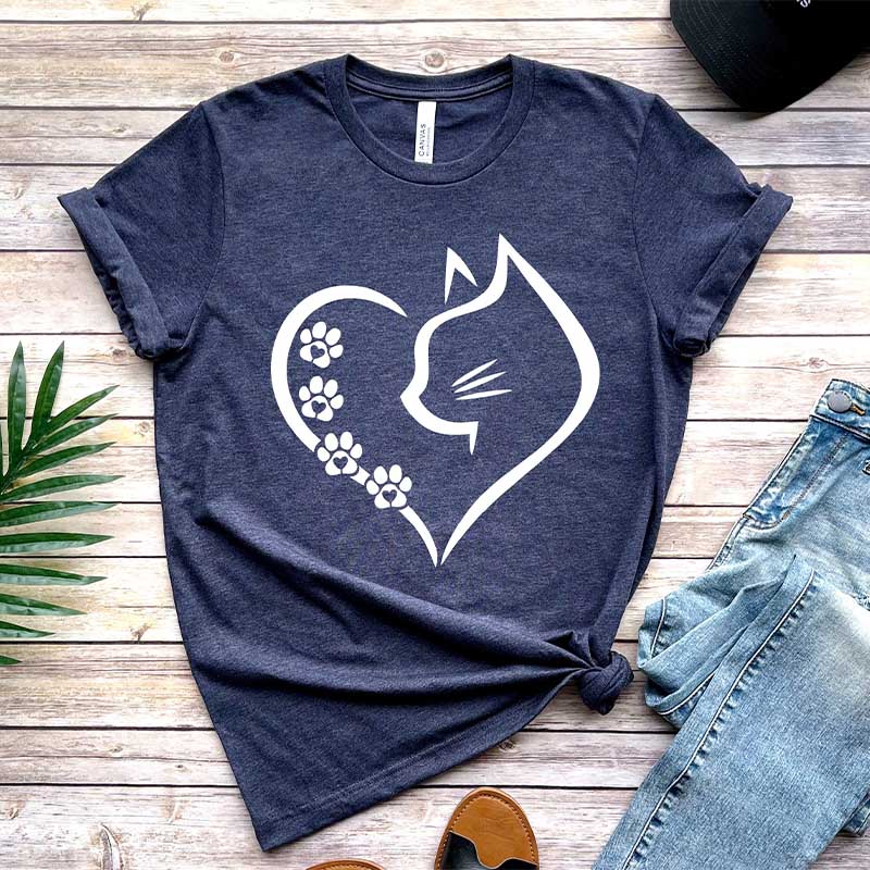 Cat Heart Owner Mom T-Shirt