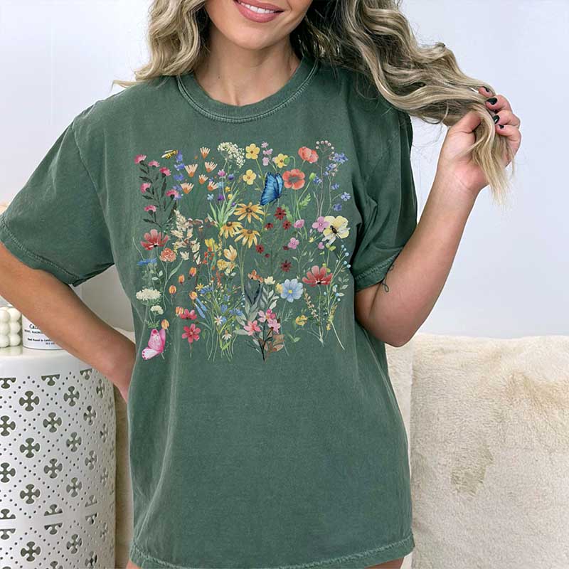Pressed Flowers Boho Gardening Sweatshirt