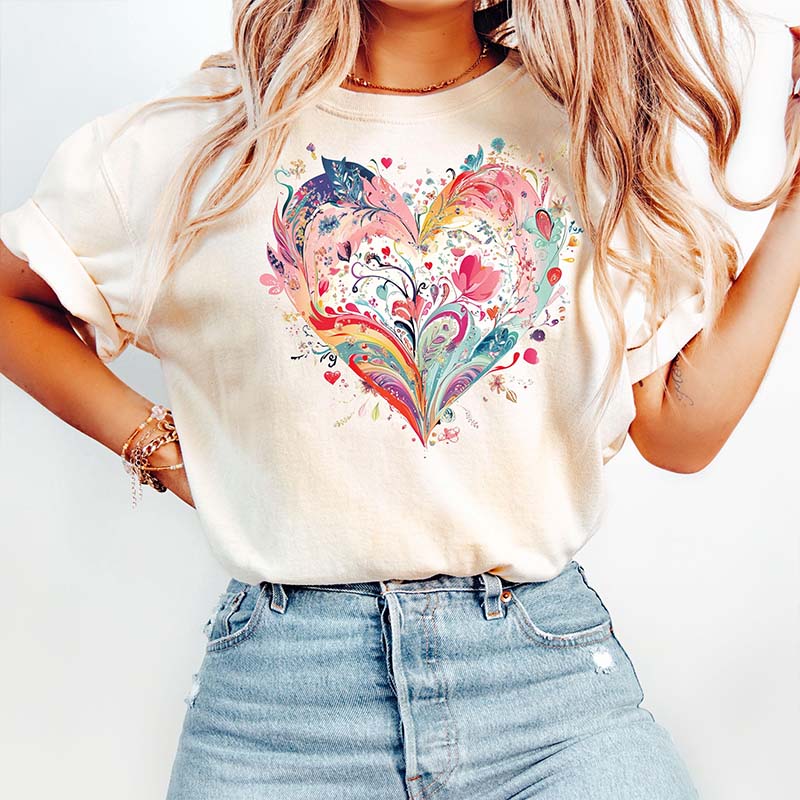 Comfort Colors Watercolor Heart T-Shirt