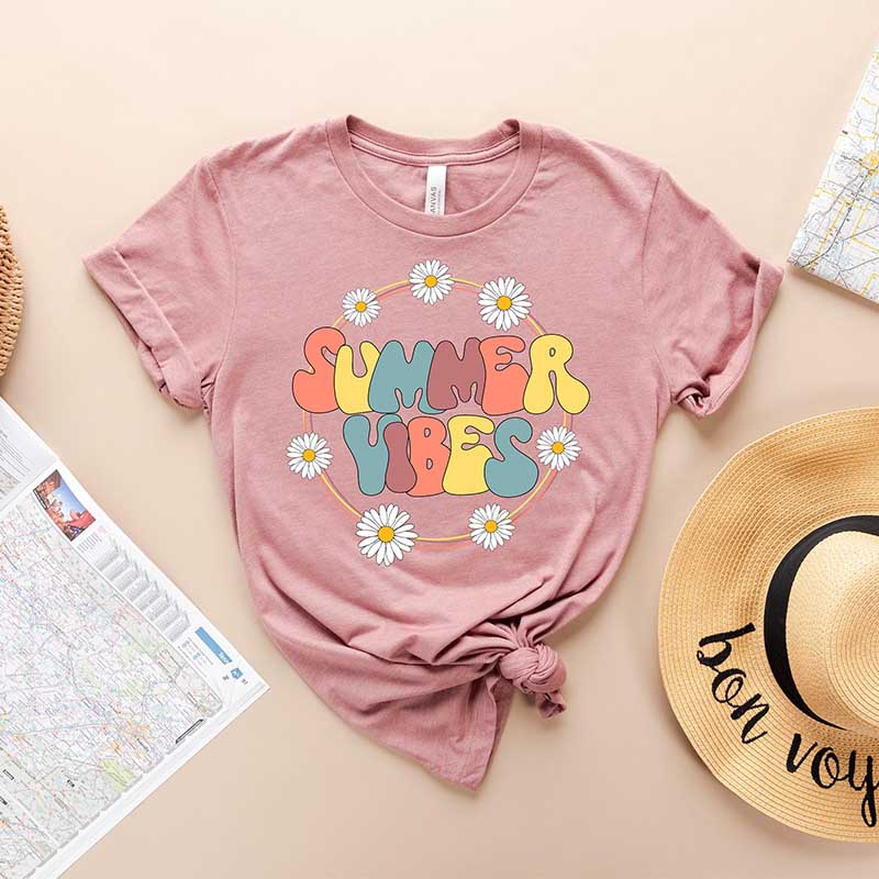 Summer Vibes Vacation Flowers T-Shirt