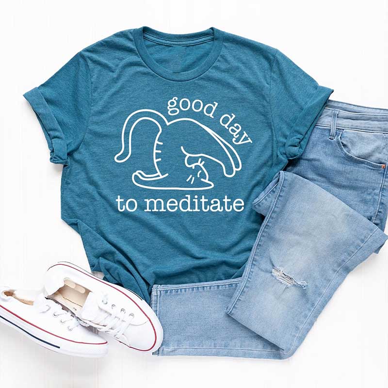Cute Cat Yoga Meditation T-Shirt
