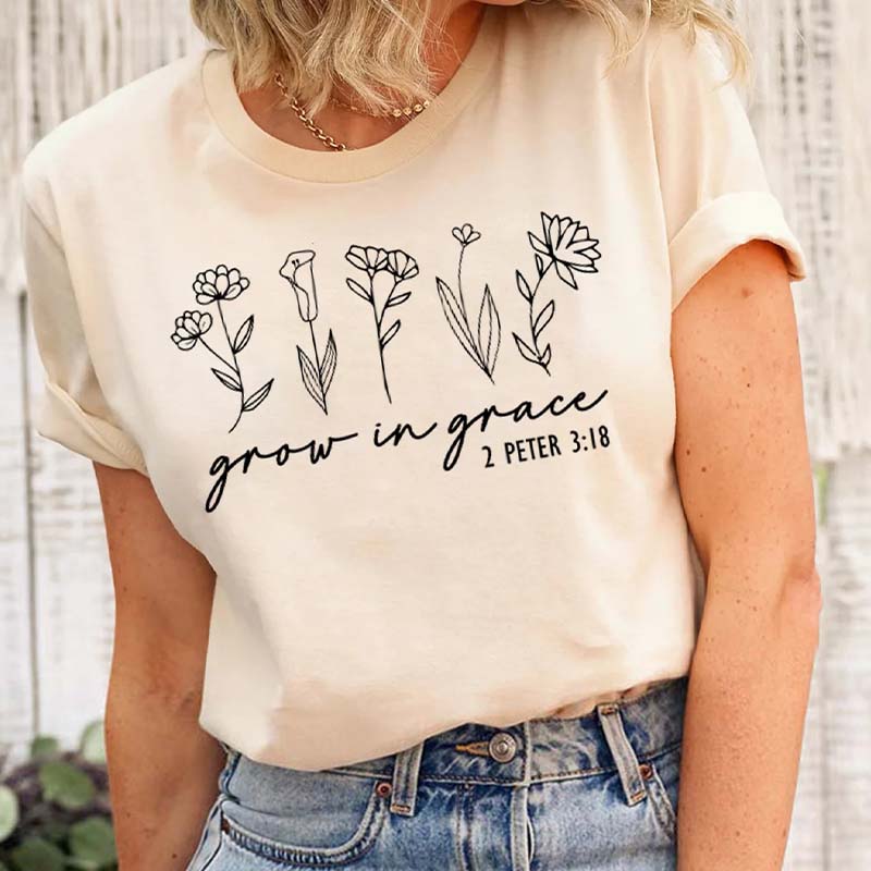 Grow In Grace Faith Floral T-Shirt
