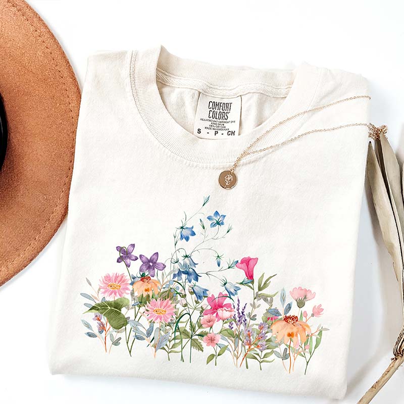 Boho Pressed Wildflower Lover T-Shirt