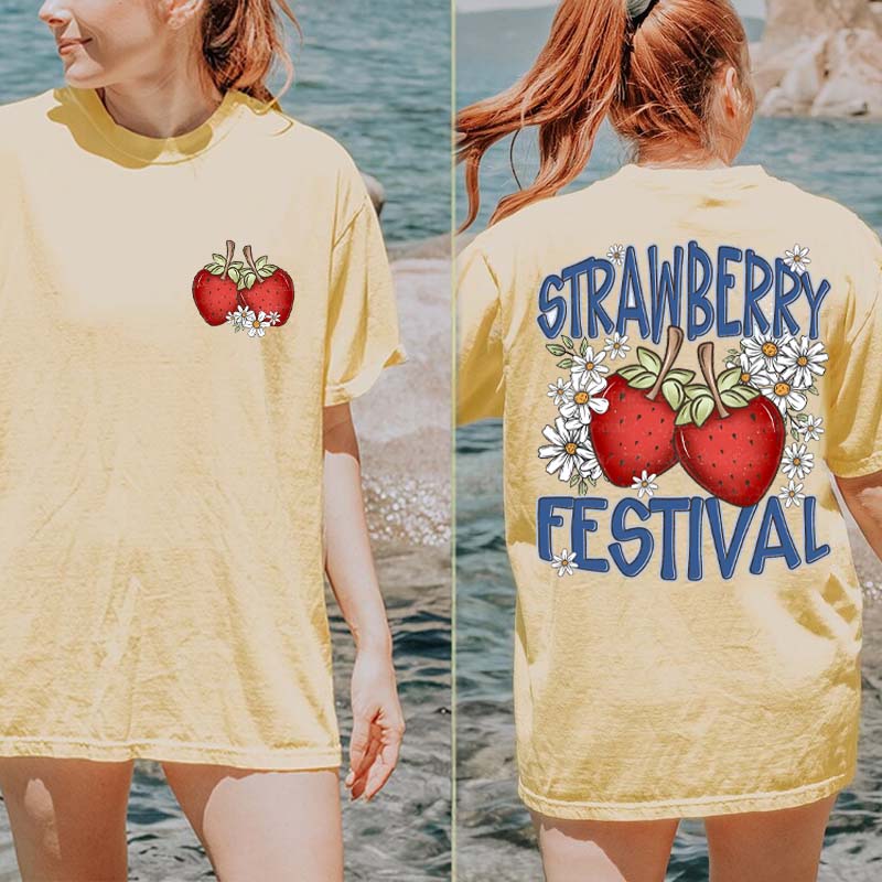 Strawberry Festival Summer Flowers T-Shirt