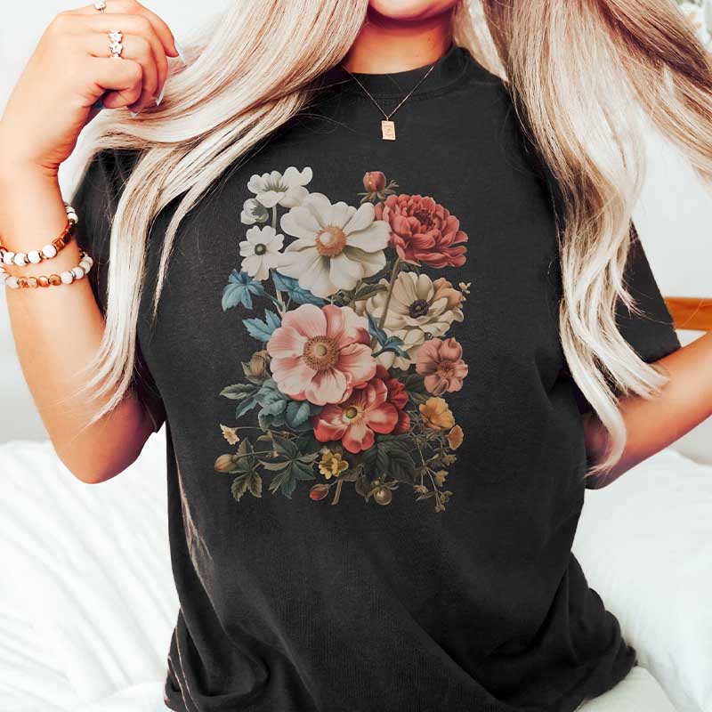 Retro Boho Wildflowers Summer Floral T-Shirt