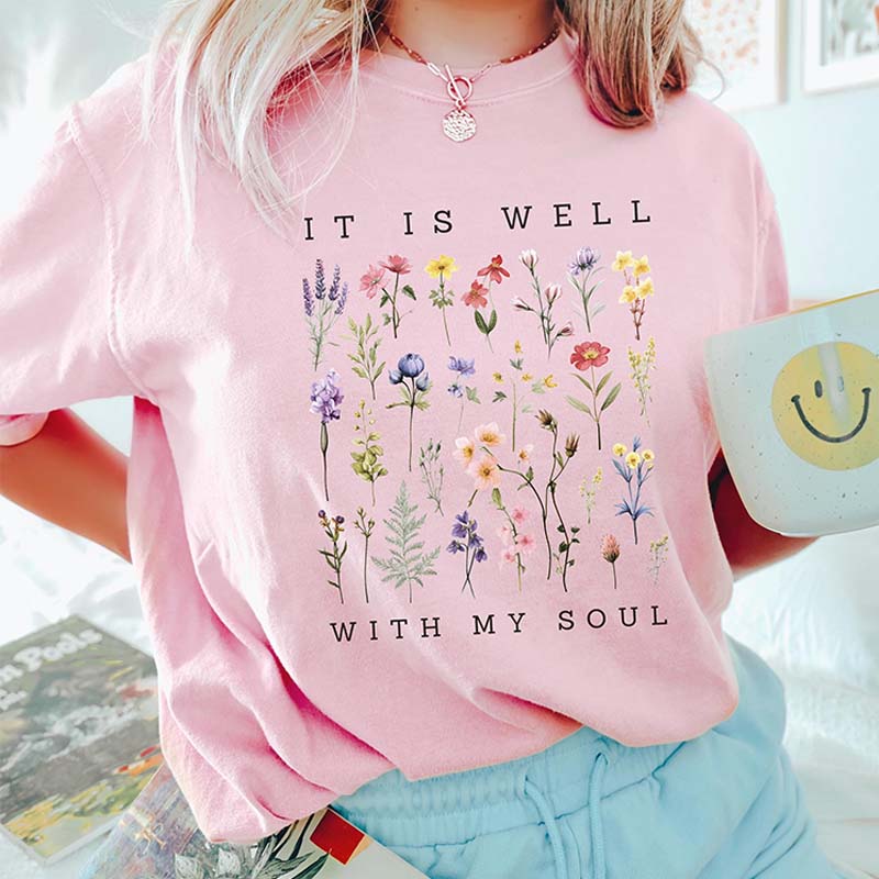 Wildflowers Faith Vintage Floral Religious T-Shirt
