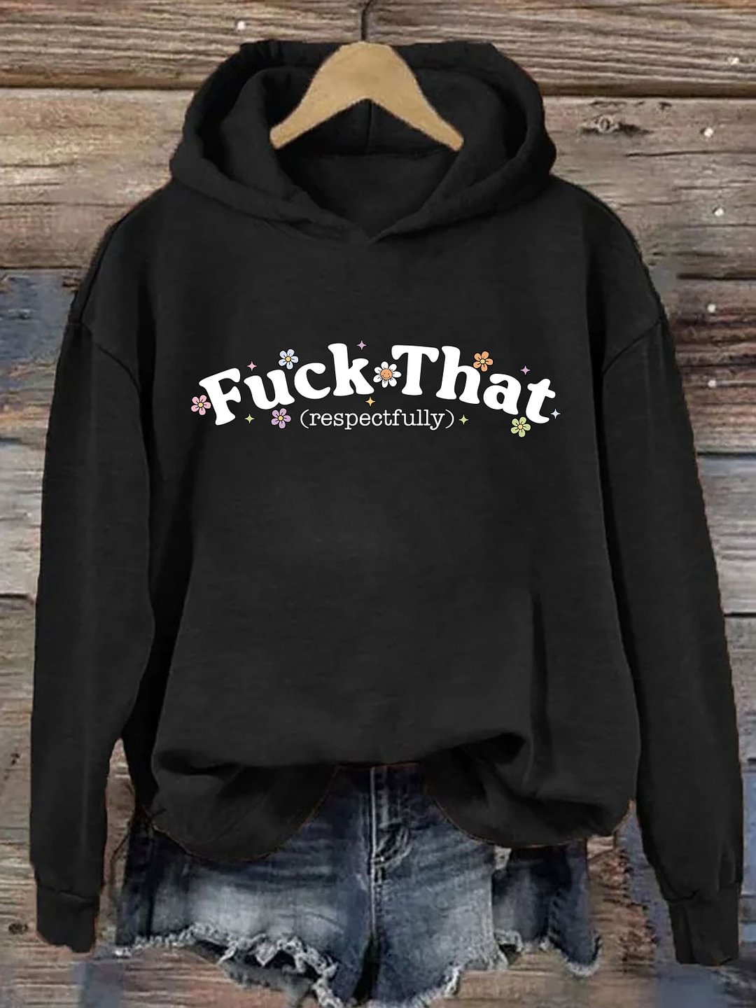 Vintage Printed Fuck That Respectfully Hoodie