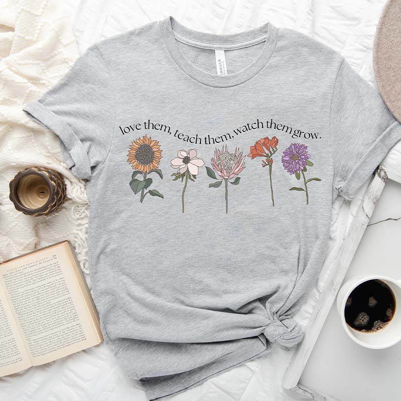 Wildflower Retro Team Teachers T-Shirt