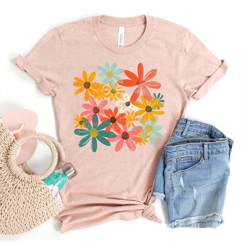 Retro Comfort Colors Floral T-Shirt
