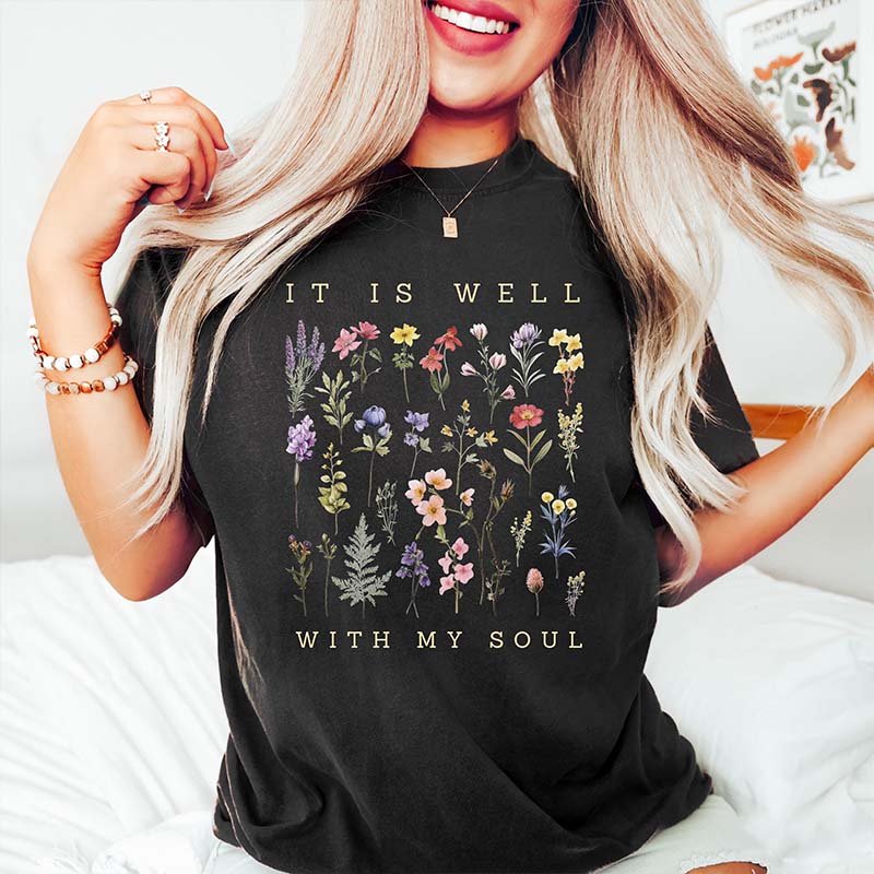 Wildflowers Faith Vintage Floral Religious T-Shirt