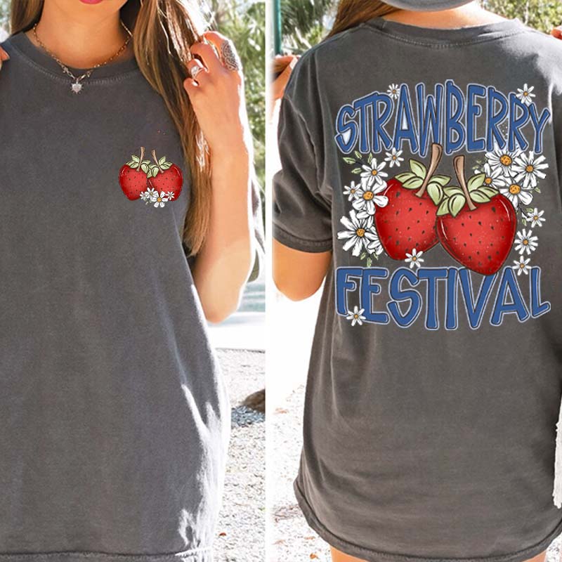 Strawberry Festival Summer Flowers T-Shirt