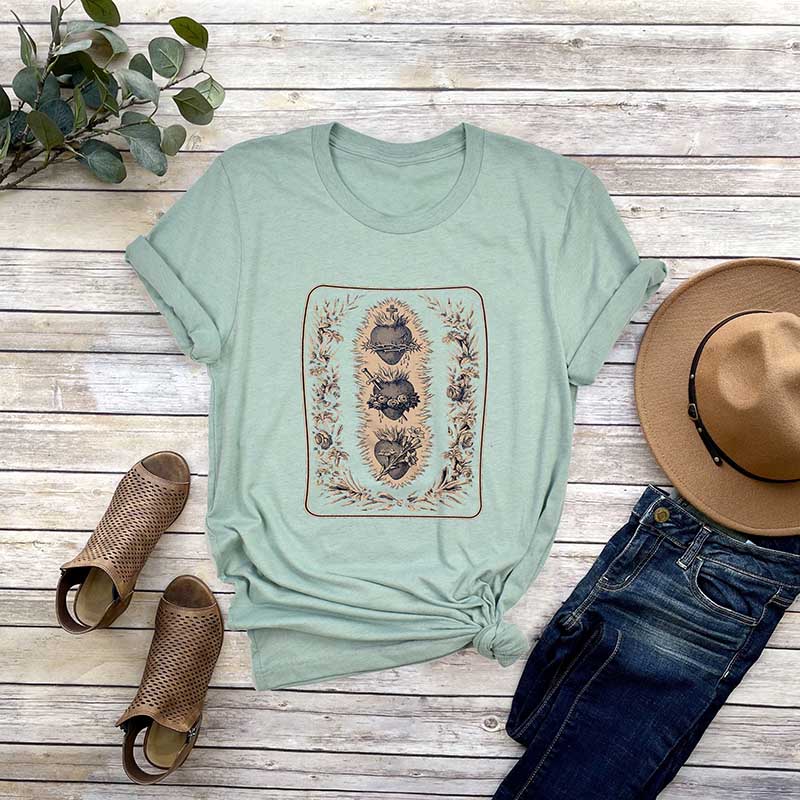 Bible Verse Three Hearts of the Holy Family T-Shirt