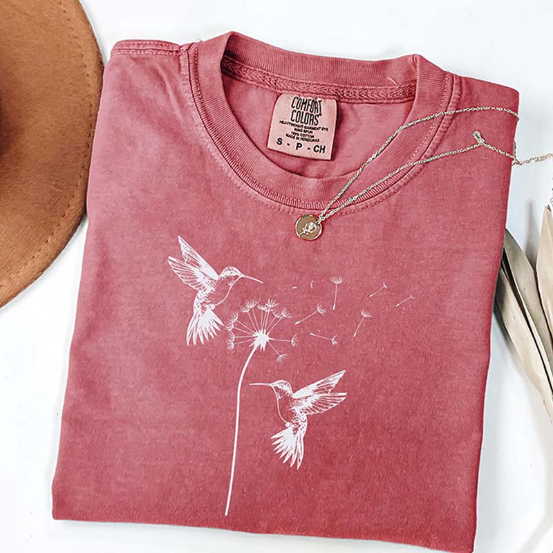 Cute Dandelion Hummingbird T-Shirt