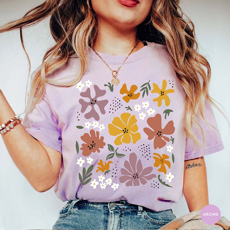Retro Flower Hippie Floral T-Shirt