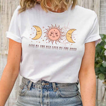 Boho Vintage Mystic Moon And Sun T-Shirt