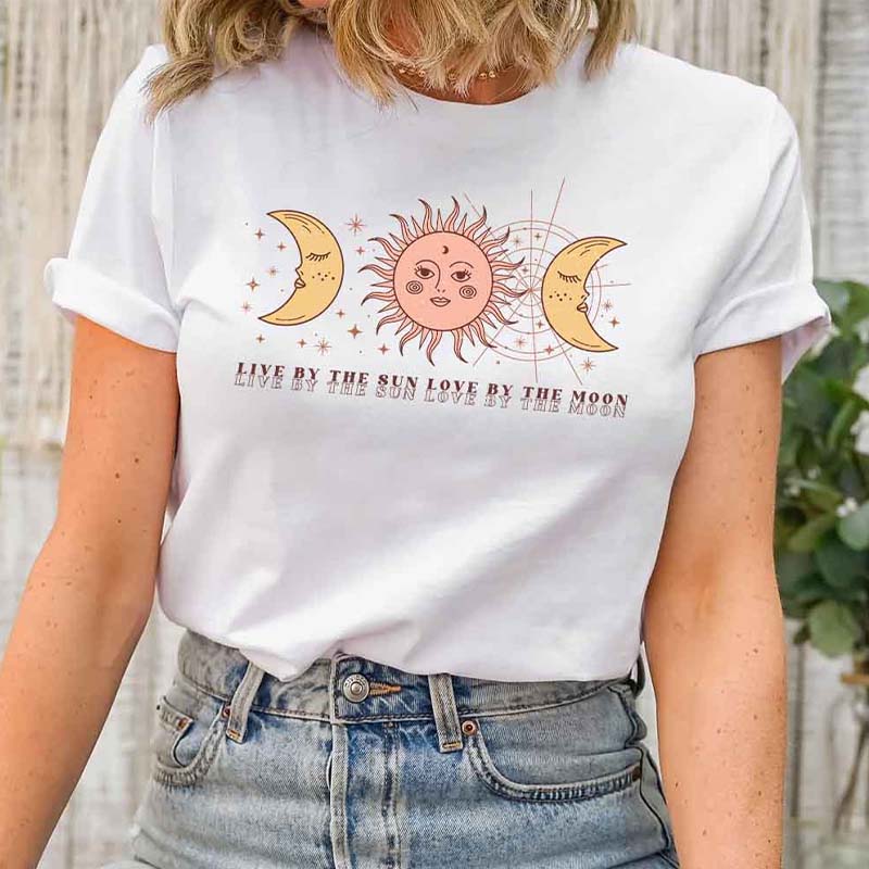 Boho Vintage Mystic Moon And Sun T-Shirt