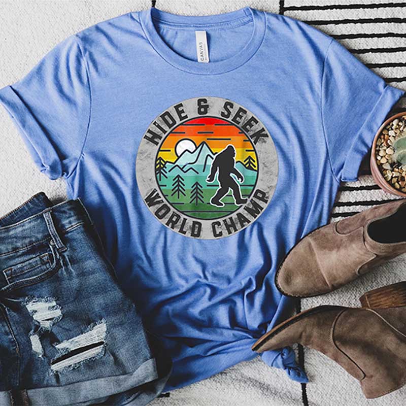 Hide and Seek Sasquatch Funny Camping T-Shirt