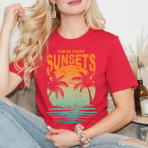 Retro Sunset Rays Wavy Beachy Vibes T-Shirt