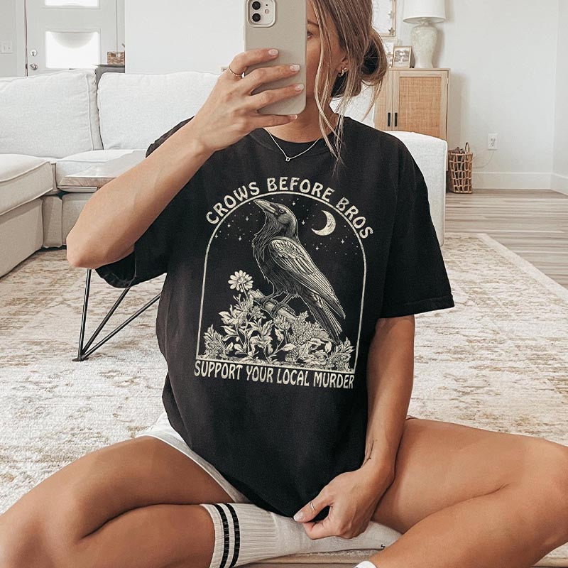 Funny Crows Before Bros Shirt, Dark Academia T-Shirt