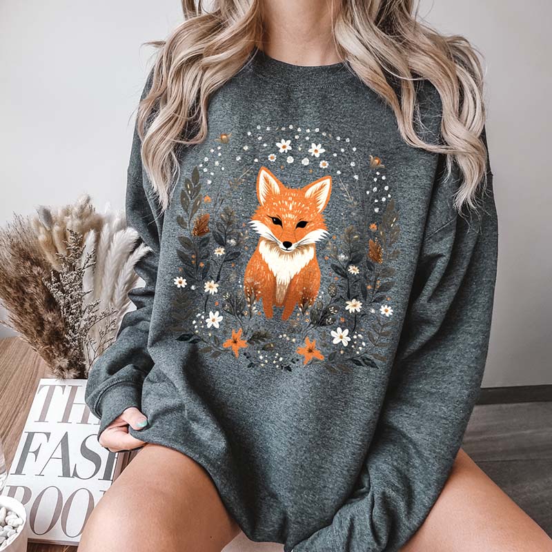 Cute Fox Cottagecore Forest Sweatshirt