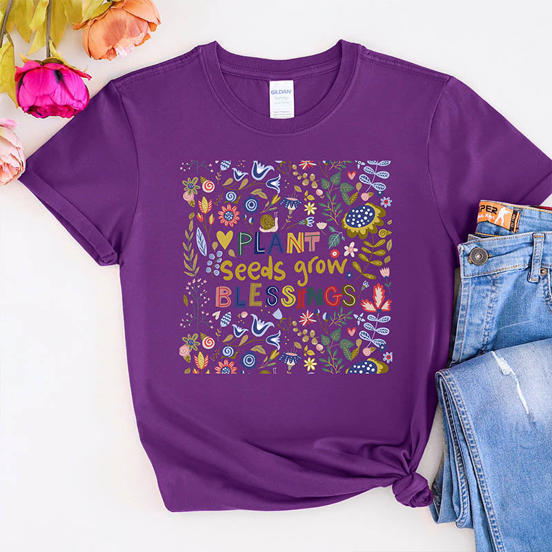 Plant Seeds Grow Floral T-Shirt