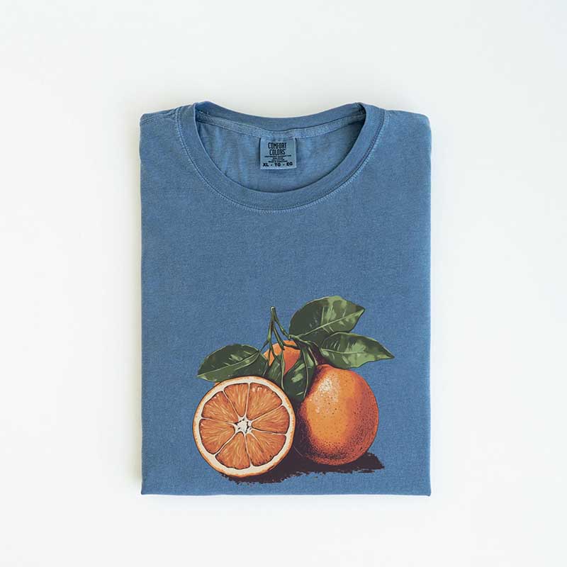 Vintage Orange Pastel Drawing T-Shirt