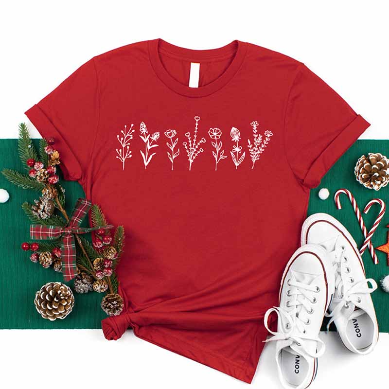 Wild Flowers Botanical  Ladies T-Shirt