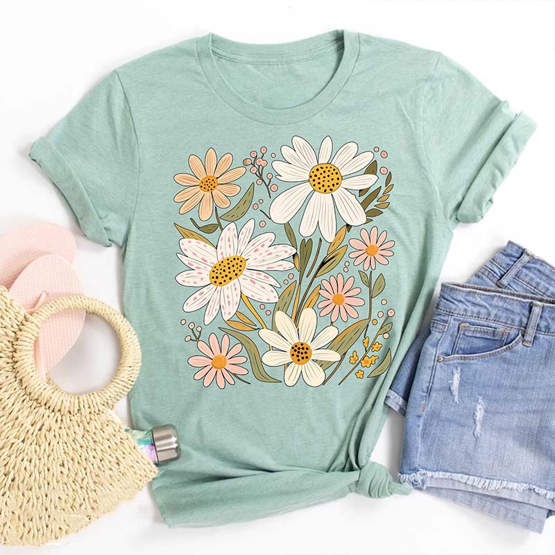 Retro Growth Not Perfection Flowers T-Shirt