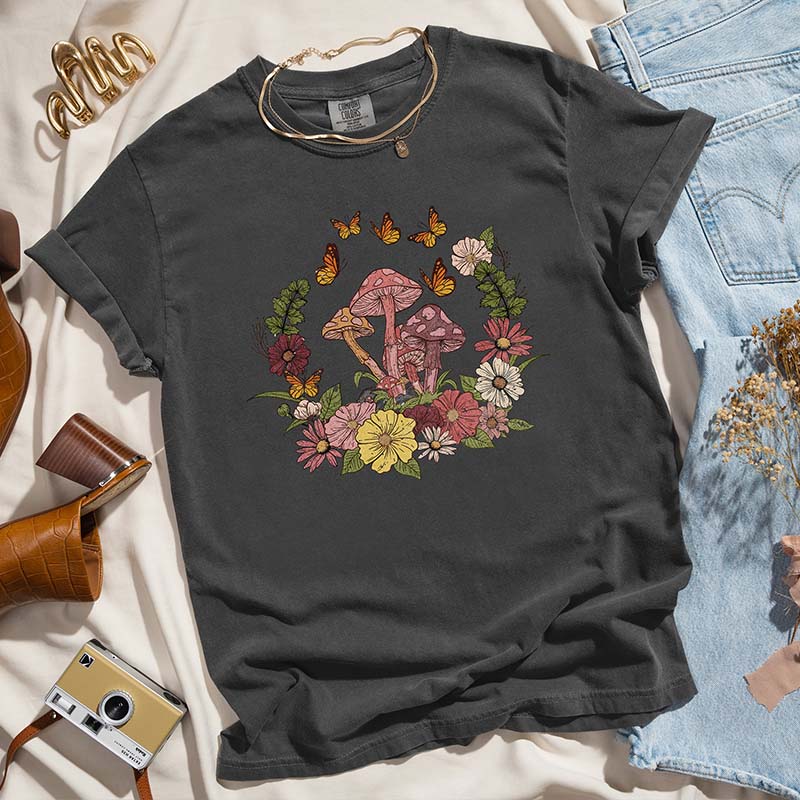 Mushroom Hippie Aesthetic Wildflower T-Shirt