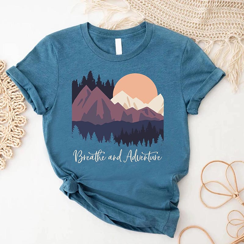 Mountain Outdoor Breathe And Adventure T-Shirt