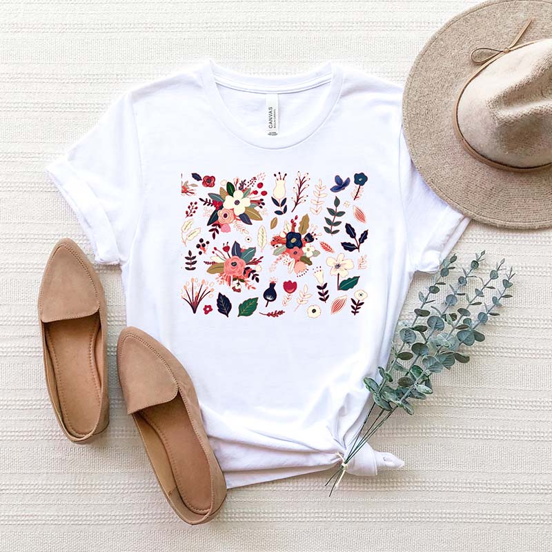 Ladies Wildflower Floral T-Shirt
