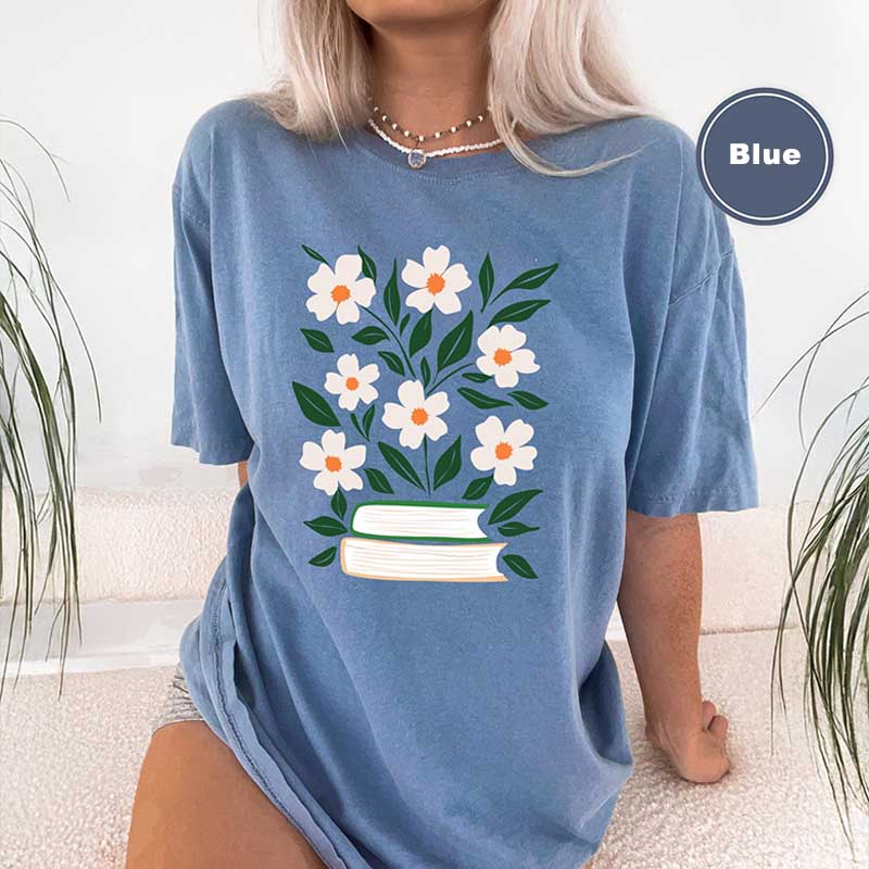 Boho Flower Book Comfort Colors Summer T-Shirt