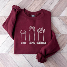 Rock Paper Scissors Cat Sweatshirt