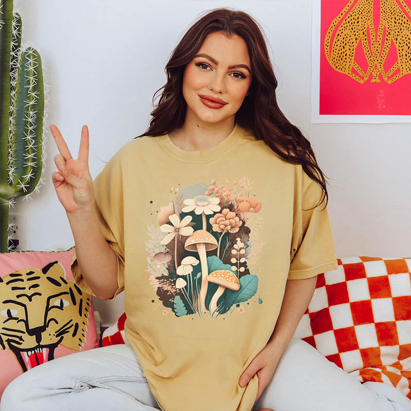 Mushroom Boho Botanical T-Shirt