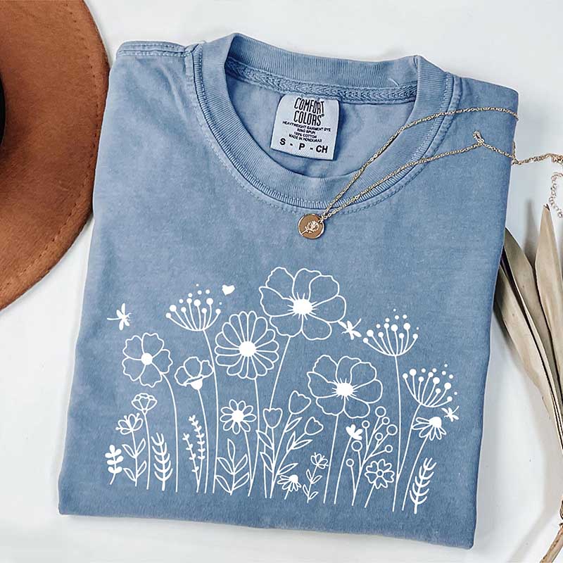 Comfort Colors Wildflower Retro Flower T-Shirt