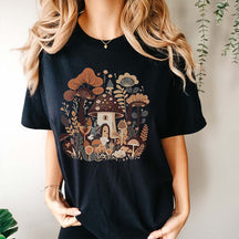 Mushroom Cottagecore Retro Botanical T-Shirt