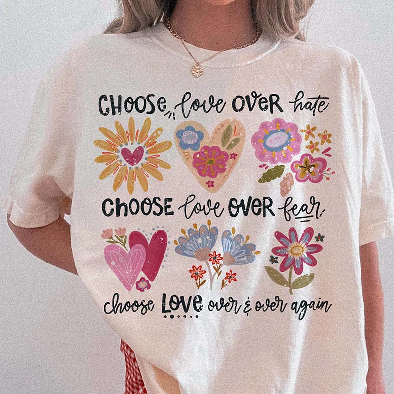 Choose Love Boho Floral T-Shirt