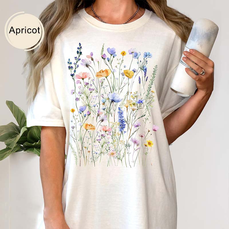 Vintage Boho Flowers Botanical Floral T-Shirt