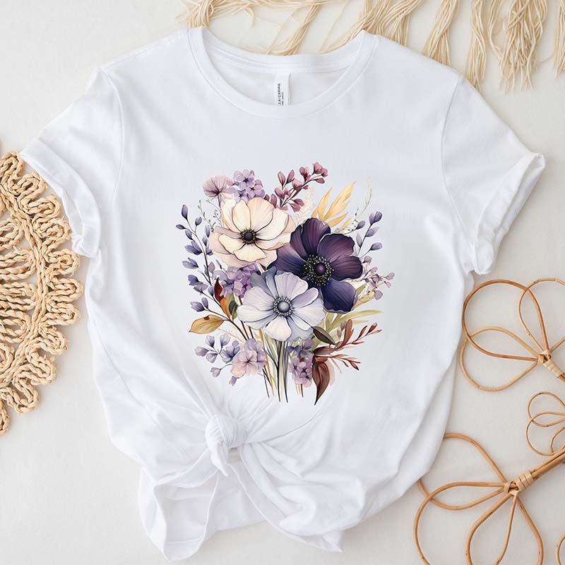 Springtime Watercolor Purple Wildflower Nature Lovers T-Shirt